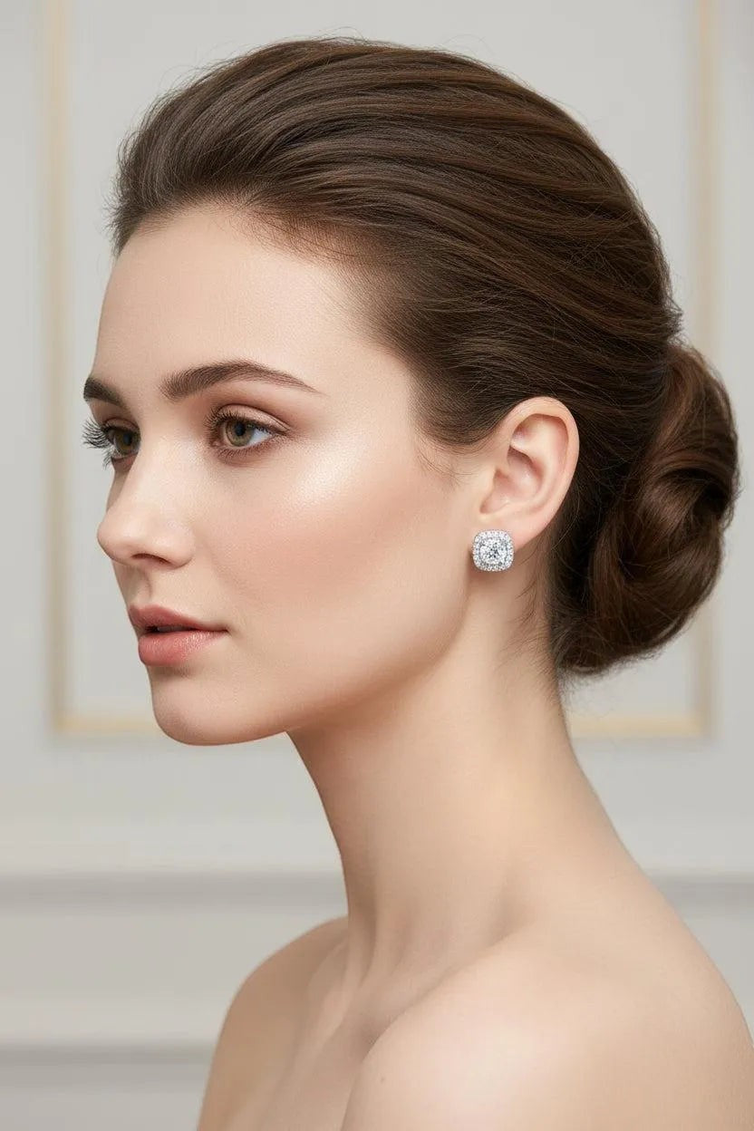 0.5–2ct Moissanite Stud Earrings S925 Platinum Plated | Perlizia-Perlizia