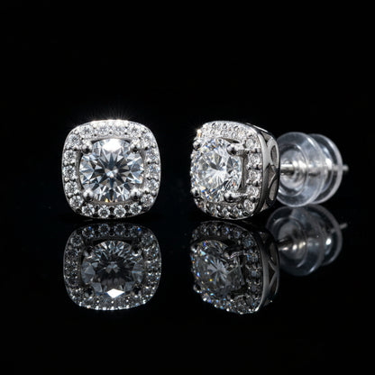 0.5–2ct Moissanite Stud Earrings S925 Platinum Plated | Perlizia-Perlizia