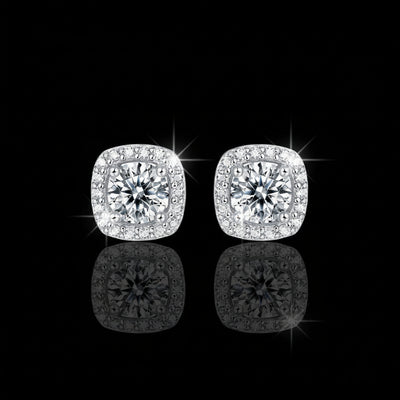 0.5–2ct Moissanite Stud Earrings S925 Platinum Plated | Perlizia-Perlizia