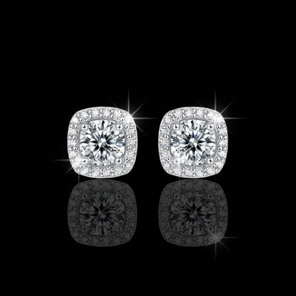0.5–2ct Moissanite Stud Earrings S925 Platinum Plated | Perlizia-Perlizia