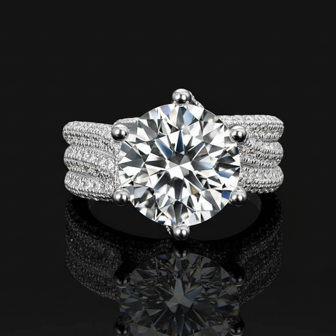 5-Carat Moissanite Wedding Ring S925 Platinum Plated "Eternal Vow" | Perlizia