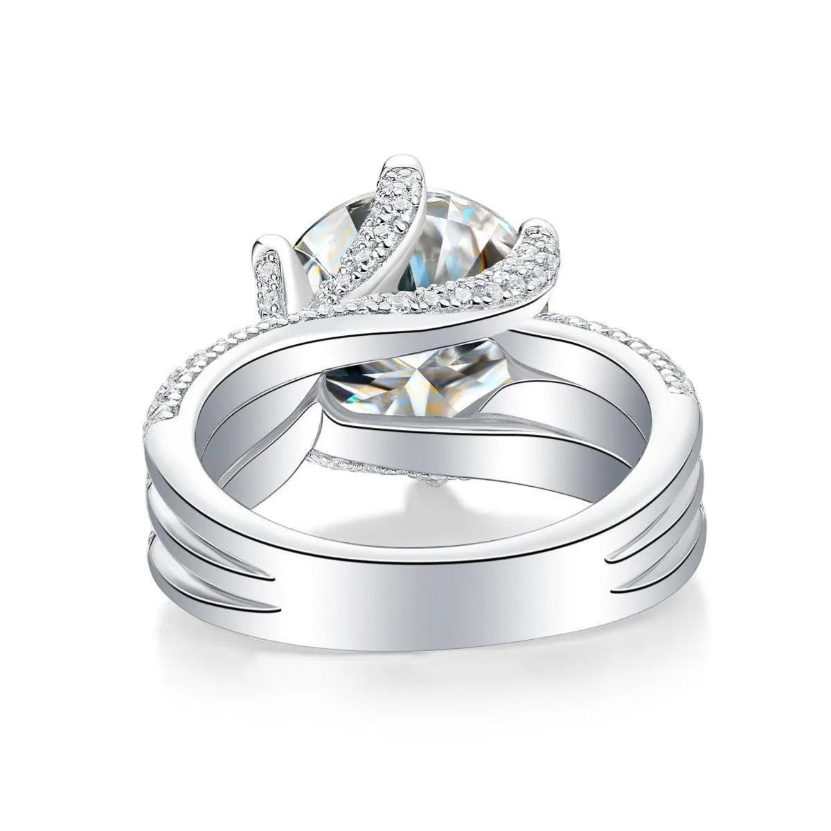 5-Carat Moissanite Wedding Ring S925 Platinum Plated "Eternal Vow" | Perlizia-Perlizia