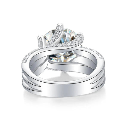 5-Carat Moissanite Wedding Ring S925 Platinum Plated "Eternal Vow" | Perlizia-Perlizia