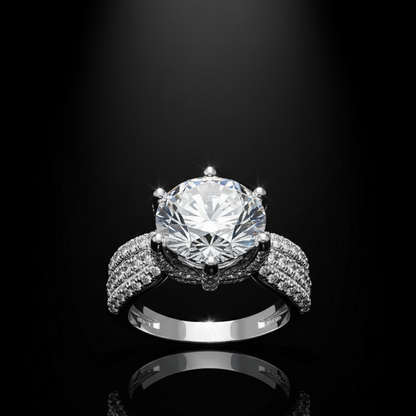 5-Carat Moissanite Wedding Ring S925 Platinum Plated "Eternal Vow" | Perlizia