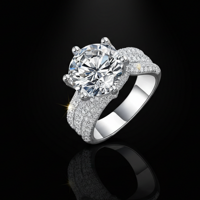 5-Carat Moissanite Wedding Ring S925 Platinum Plated "Eternal Vow" | Perlizia