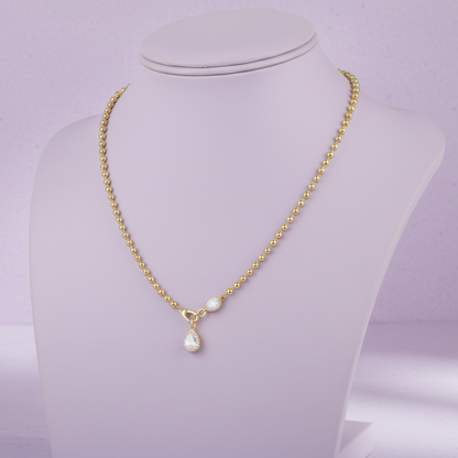 6x9mm Pear-Cut Moissanite Necklace 18K Gold Plated S925 "Twilight Orchid" | Perlizia