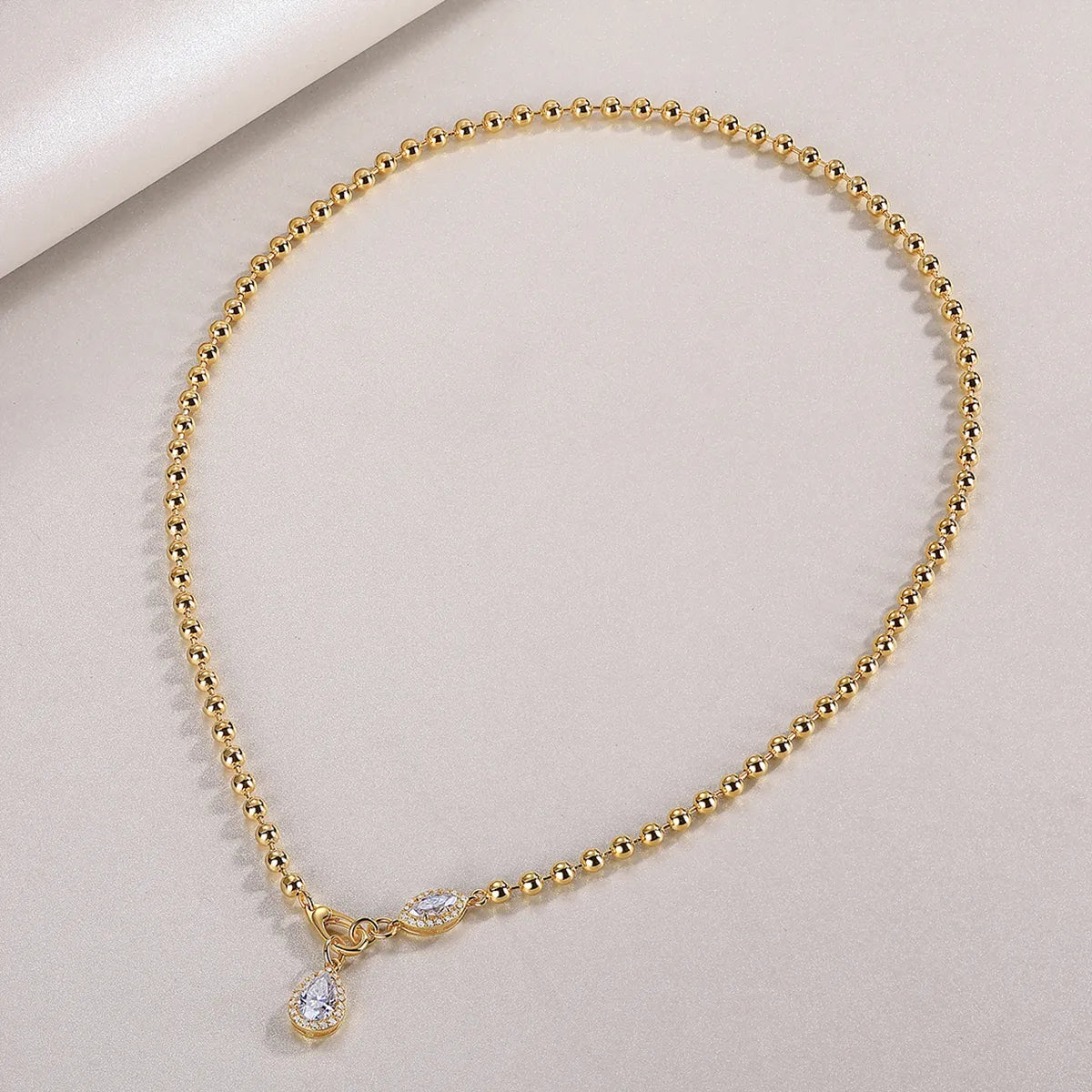6x9mm Pear-Cut Moissanite Necklace 18K Gold Plated S925 "Twilight Orchid" | Perlizia