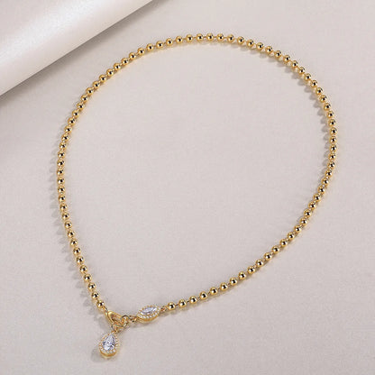 6x9mm Pear-Cut Moissanite Necklace 18K Gold Plated S925 "Twilight Orchid" | Perlizia