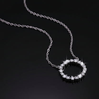 Moissanite Circle of Life Pendant Necklace S925 Platinum Plated "Eternal Bloom" | Perlizia