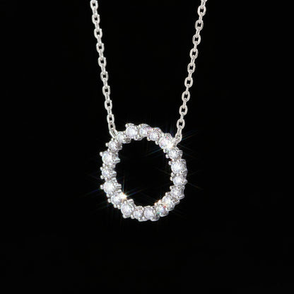 Moissanite Circle of Life Pendant Necklace S925 Platinum Plated "Eternal Bloom" | Perlizia