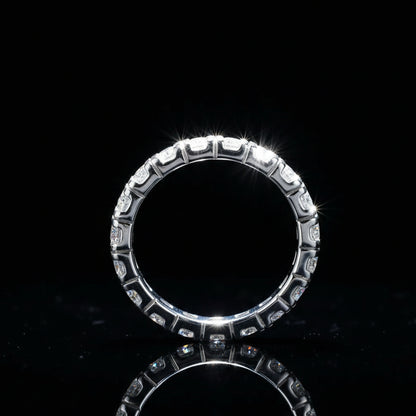 Moissanite Eternity Wedding Band S925 Platinum Plated "Van Gogh Starry Sky" | Perlizia-Jewelry-Perlizia