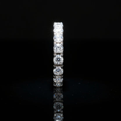 Moissanite Eternity Wedding Band S925 Platinum Plated "Van Gogh Starry Sky" | Perlizia-Jewelry-Perlizia