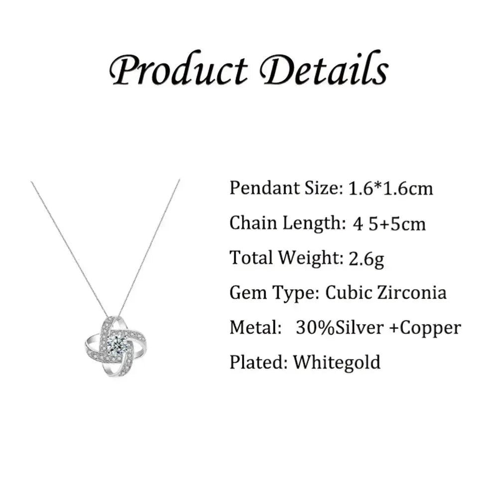 "To My Mom" Love Knot Necklace Gift Set White Gold Plated | Perlizia-Perlizia