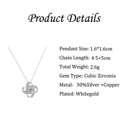 "To My Mom" Love Knot Necklace Gift Set White Gold Plated | Perlizia-Perlizia