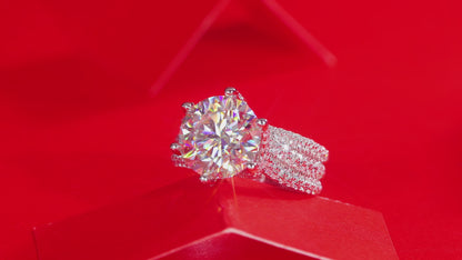 5-Carat Moissanite Wedding Ring S925 Platinum Plated "Eternal Vow" | Perlizia