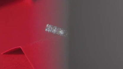 Moissanite Eternity Wedding Band S925 Platinum Plated "Van Gogh Starry Sky" | Perlizia