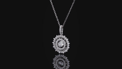 0.5ct Moissanite Sunburst Pendant Necklace S925 Platinum Plated "Sunburst Radiance" | Perlizia