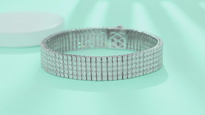 Four-Row Moissanite Tennis Bracelet S925 Platinum Plated "Shining And Simple" | Perlizia