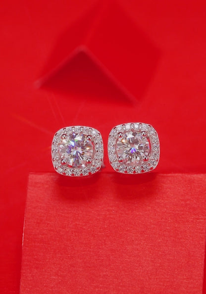 0.5ct Moissanite Stud Earrings S925 Platinum Plated | Perlizia
